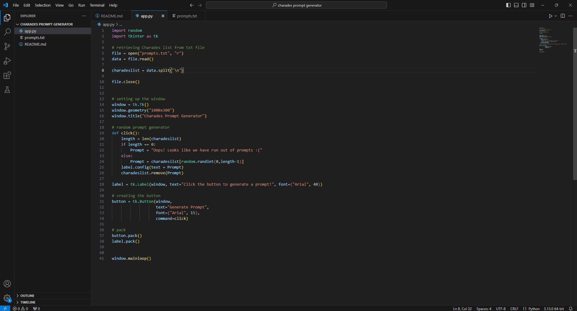 Screenshot of Coding